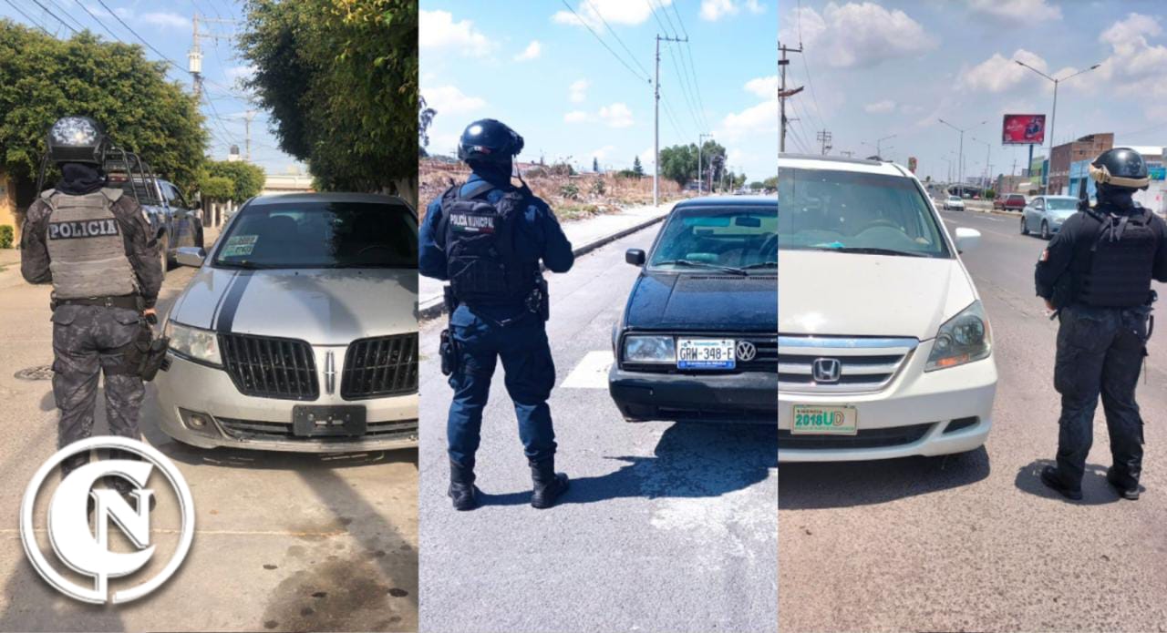 Con el C policía de Celaya pone a sujetos a disposición y recupera vehículos